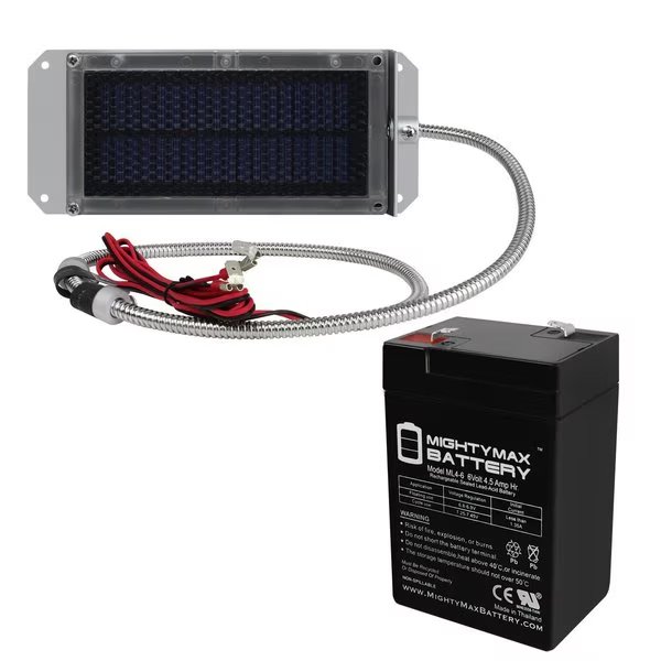 6V 4.5AH Replacement Battery compatible with Panasonic LC-R065P With 6V Solar Panel, Mighty Max Battery, Mfr#: MAX3891559
